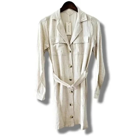 Sim & Sam | Dresses | Nwt Sim Sam Button Down Long Sleeve Dress Linen Cotton Blend Wbelt Natural | Poshmark Sim & Sam | Dresses | Nwt Sim Sam Button Down Long Sleeve Dress Linen Cotton Blend Wbelt Natural | Poshmark